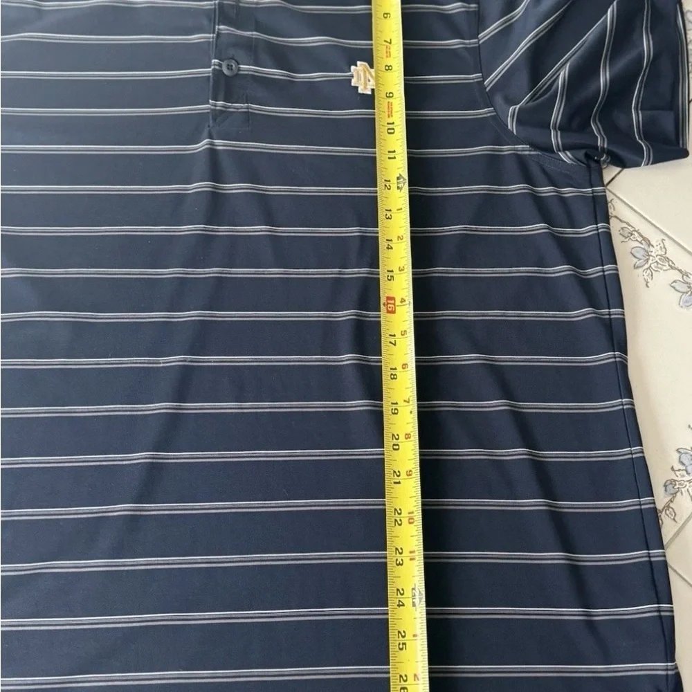 Cutter & Buck CB DryTec Notre Dame Navy Striped Polo Men’s L